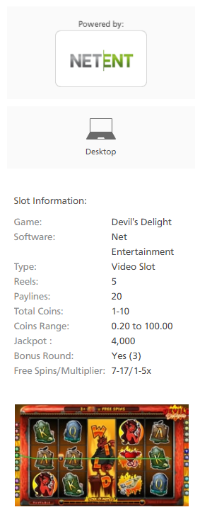 Devil's Delight slot Netent
