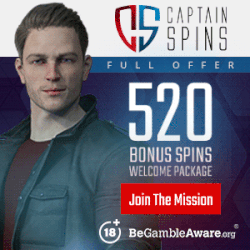 Captain Spins 520 free spins bonus